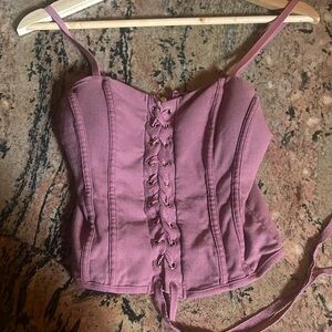 Lace-Up Pink Corset Top